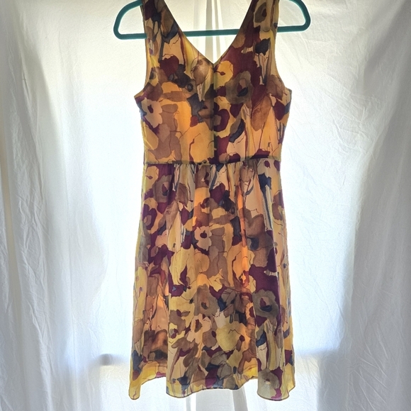 Silk Floral Watercolor BR Dress EUC - Picture 5 of 11